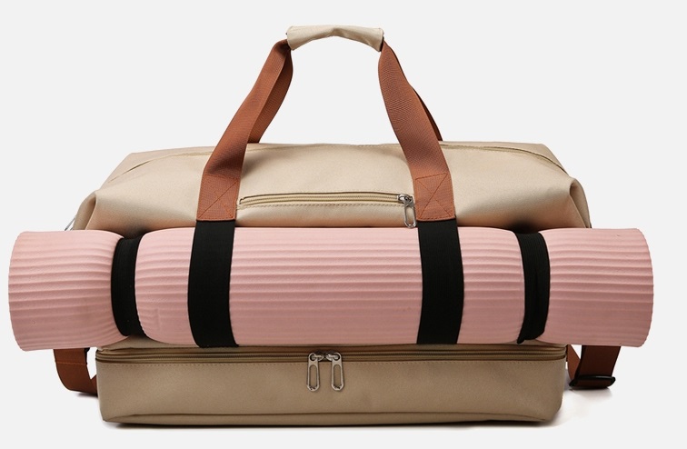 Travel Bag Waterproof Weekender Bags Oxford Cloth Luggages Handbag Shoulder Bag Traveling Bag Dry and Wet Separation Sport Bag Fitness Bag Gym Totes for Men Women ( Pink/Black)