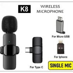 K8 single & dual  Wireless Microphone Mic Universal Plug & Play - Audio Mic for Live Game Video Shooting Streaming Vlogging Mic Video FOR TYPE C, IOS & MICRO Ports