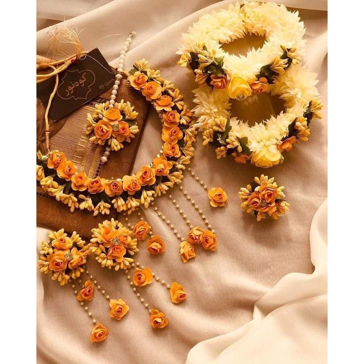 Artificial flower jewellery for mehndi buy online sale