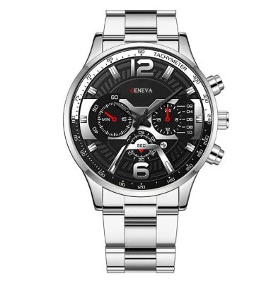 Bindas Collection Cross-border men's trend calendar watch three-eye men's steel strip quartz business watch manufacturers spot batch for Boys & Men