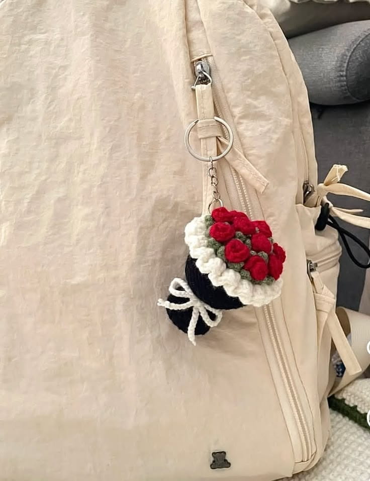 Cute Kawaii Crochet Keychain for Girls Bags | Aesthetic Korean Bag Accessory