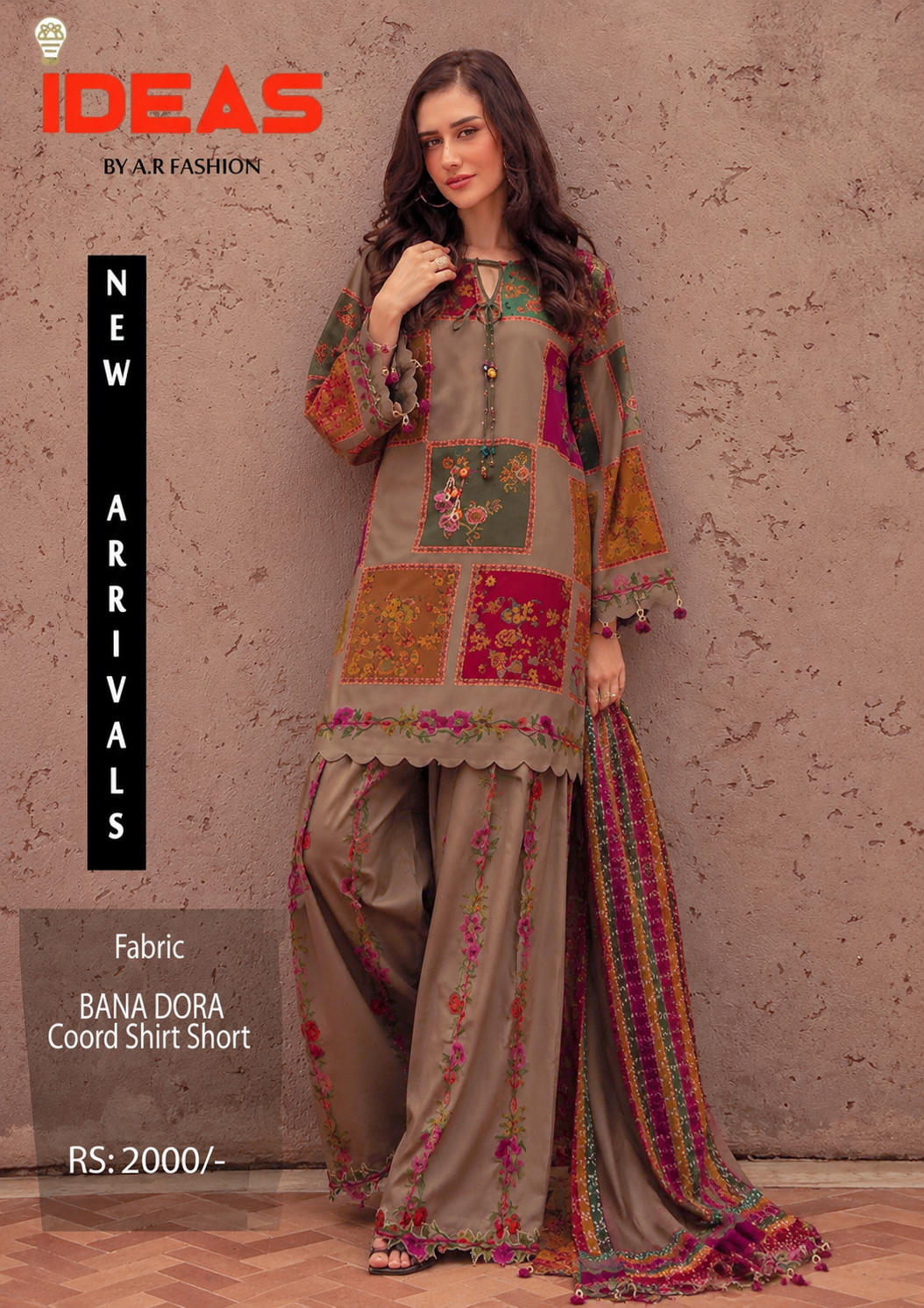 Bana Dora Summer Stitched 2 Piece Kurti & Trouser Suit for Women | Trending Co-Ord Set Dress for Girls | Stylish Swiss Lawn Casual & Party Wear Outfit By Ideas By AR Fashio