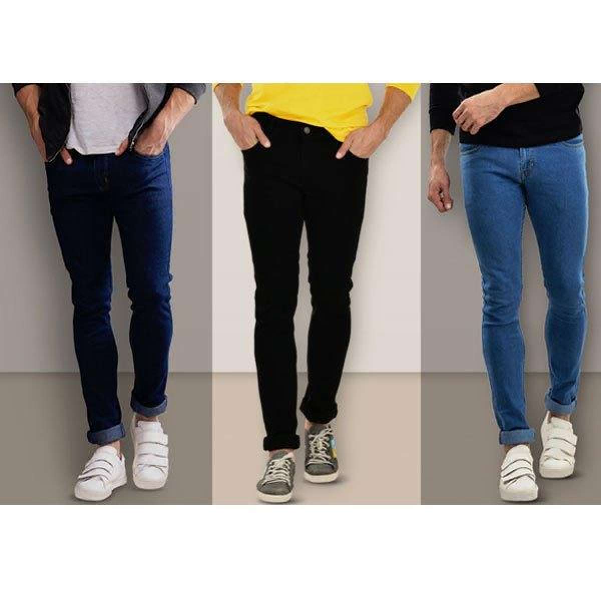Pack of 3 Slim Fit Men Jeans AW: Buy 