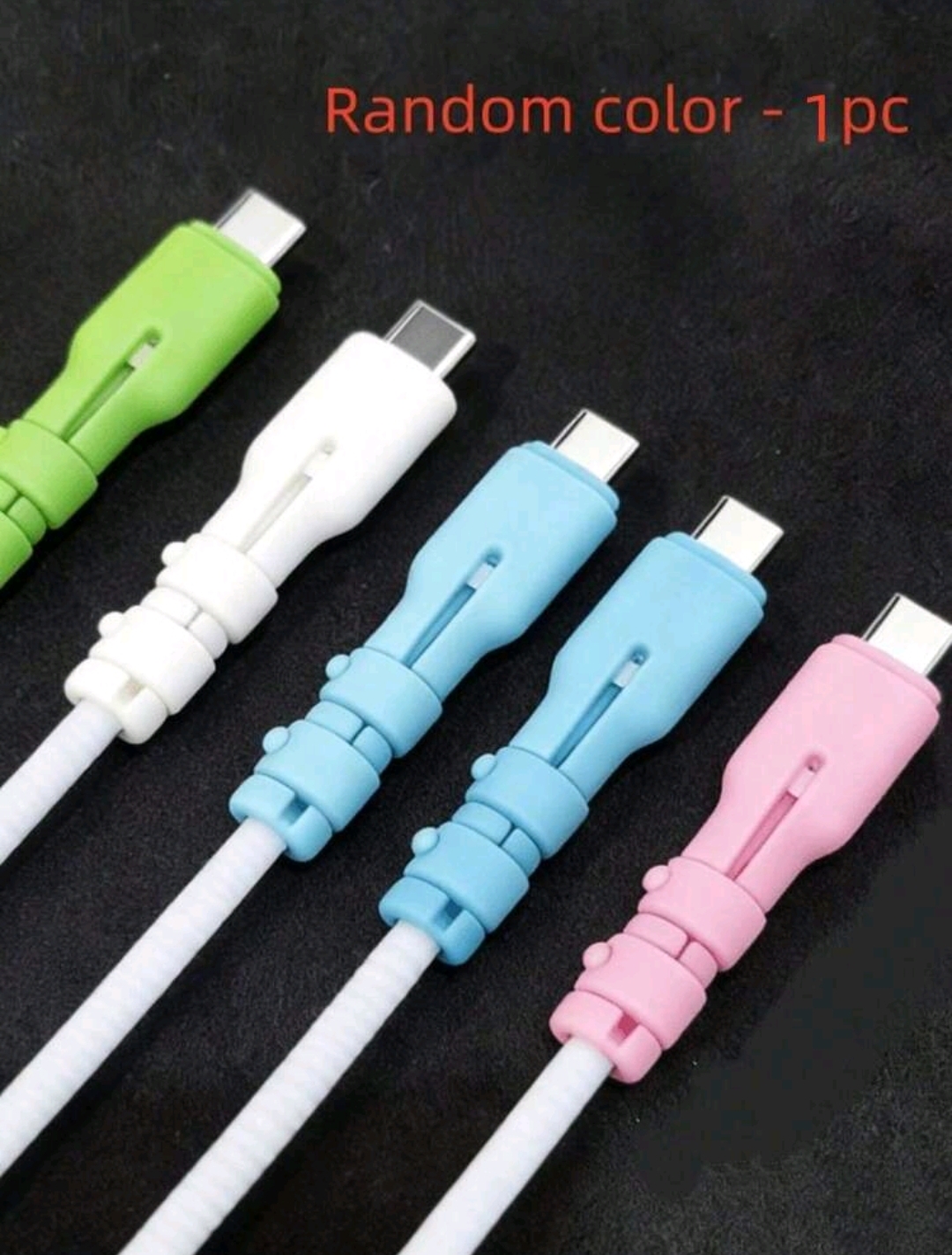 Cable Protector Anti-Break – 360° Protector for USB-C Type C Cable/Laptop/Phone (Random Color – 1pc)