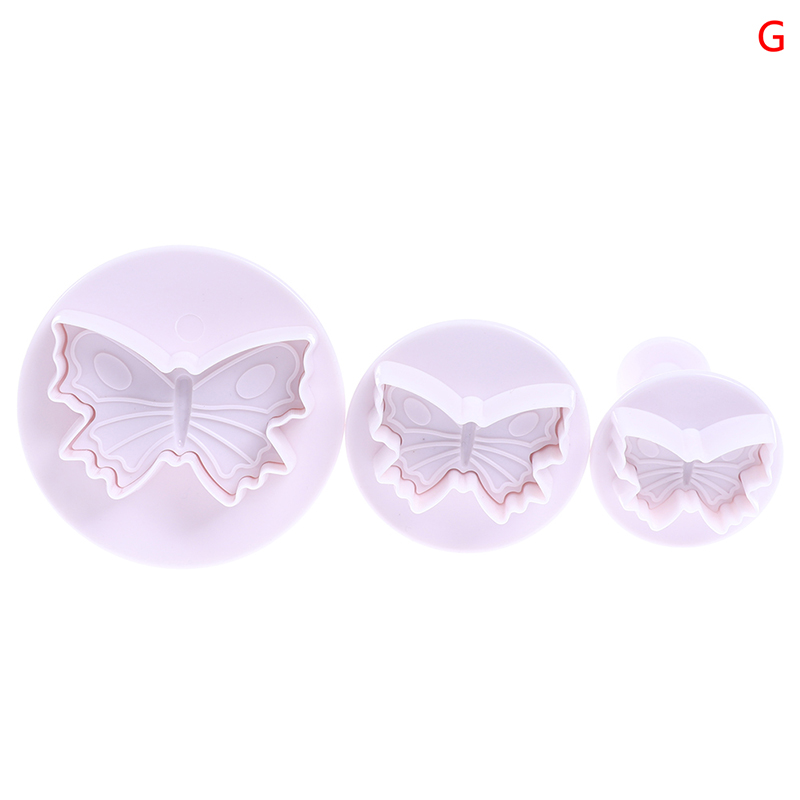 Plastic Flower Fondant Cake Tools Sugar Craft Plunger Cutter Baking