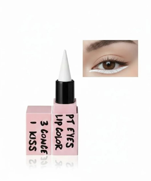 Hudamoji 3 in 1 Waterproof Eyes Kajal Pencil | Long Lasting Eyeliner for Waterline kajal stick | Black White Nude