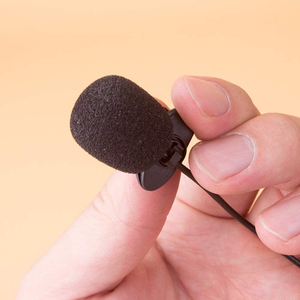 Lavaliere Universal Microphone with Clip Professional Small Wired Microphone Used for Interview (For Computers Only)