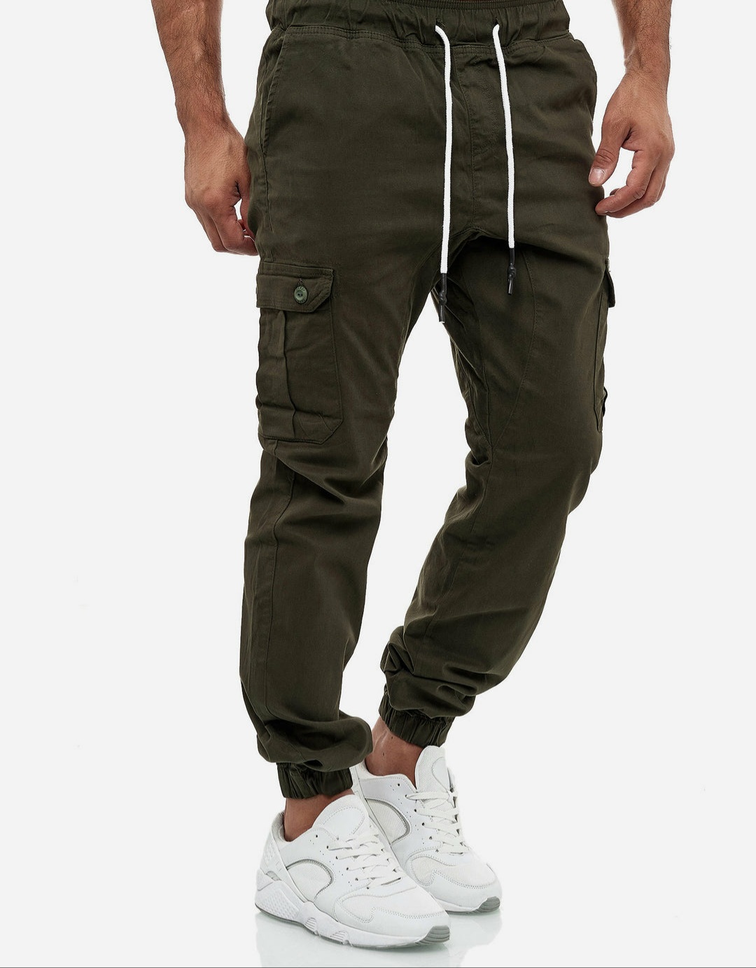 Brown Box Cargo Jogger Trousers for Men