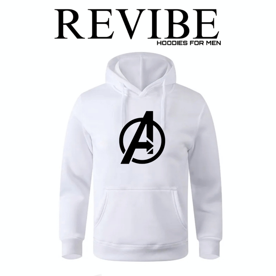 REVIBE - White Avengers Printed Hoodies For Men