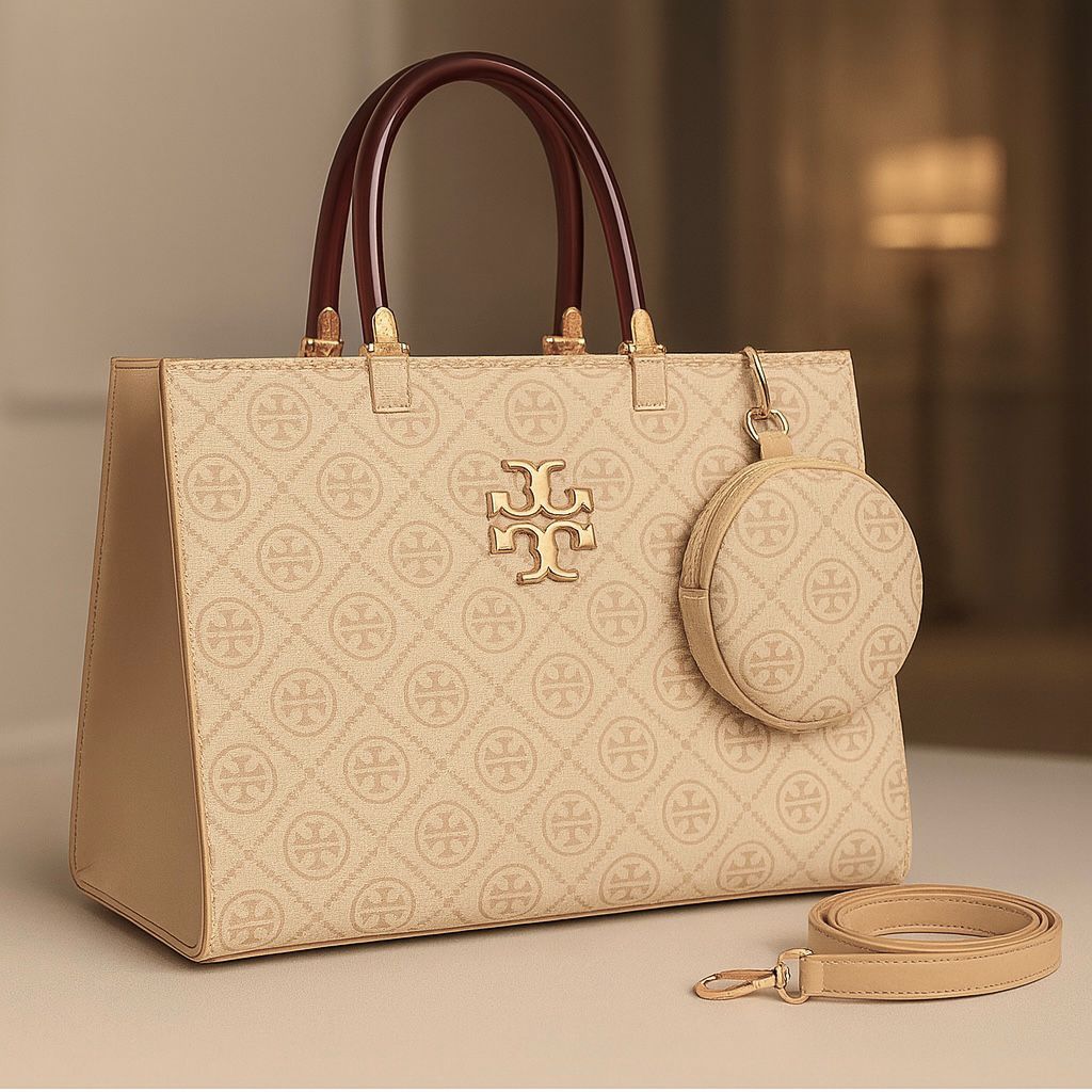 Luxury Pattern Tote Bag with Mini Pouch – Elegant Designer-Inspired Handbag for Women