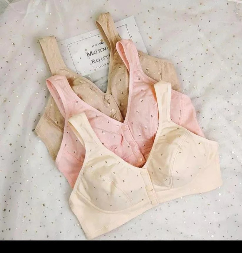 Front Open Wide Strap Non Padded Non Wired Maternity Nursing Bra Plus Size