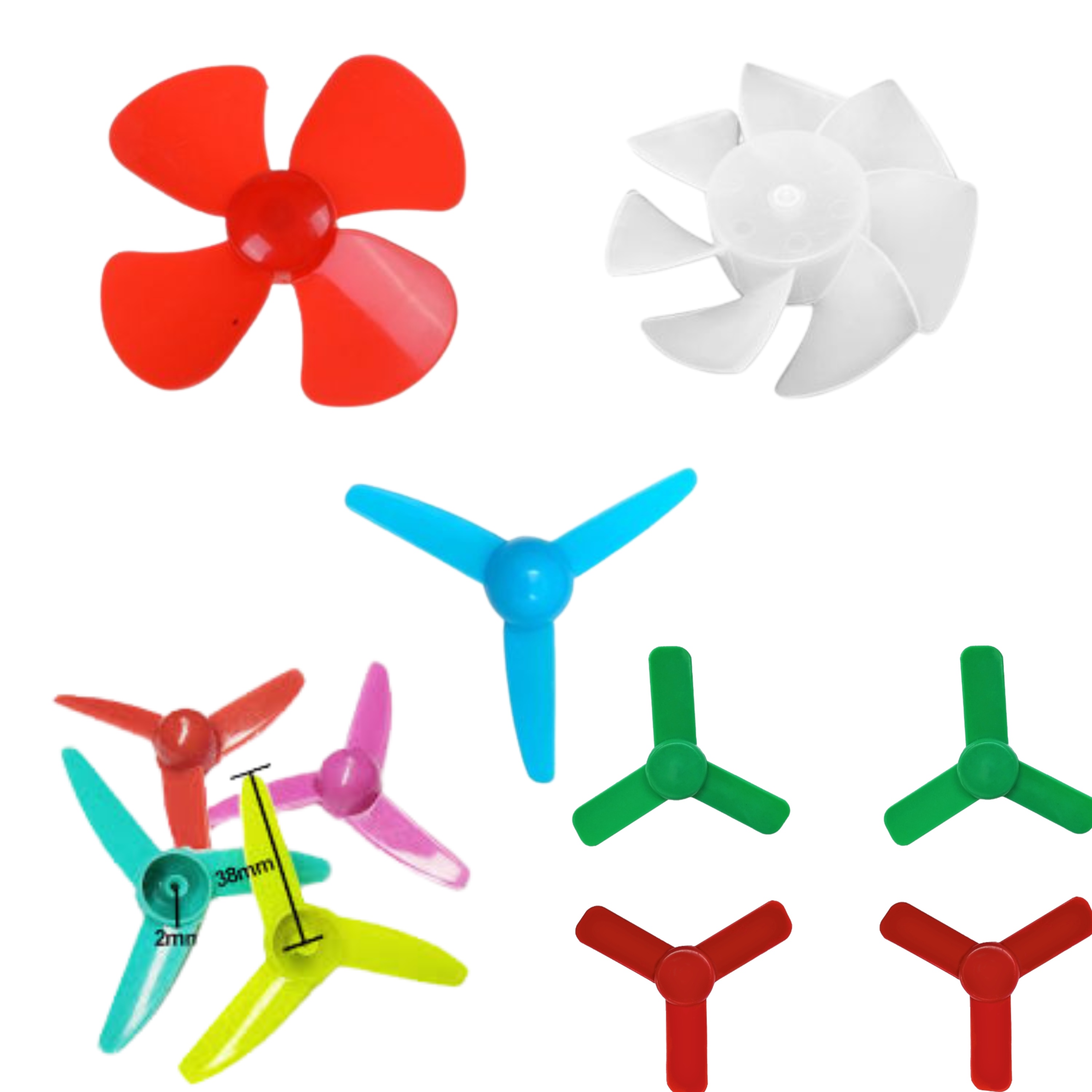 2/3PCS 3/4/7-Blade Plastic Propellers for Mini Fan & DIY Projects