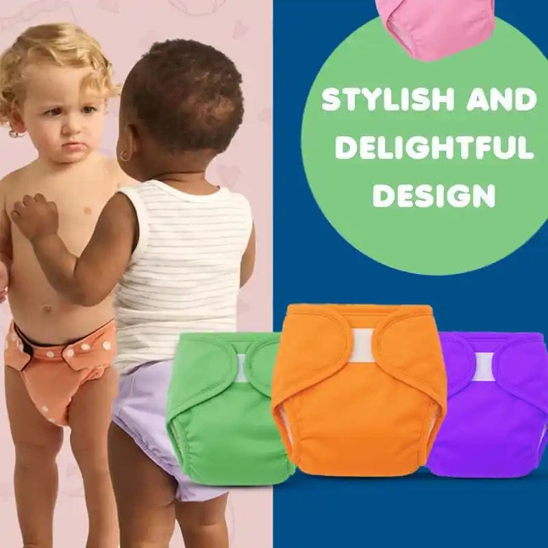BABY WASHABLE FLEXIBLE FREE SIZING DIAPERS ADJUSTABLE PAMPER RESUABLE DIAPER