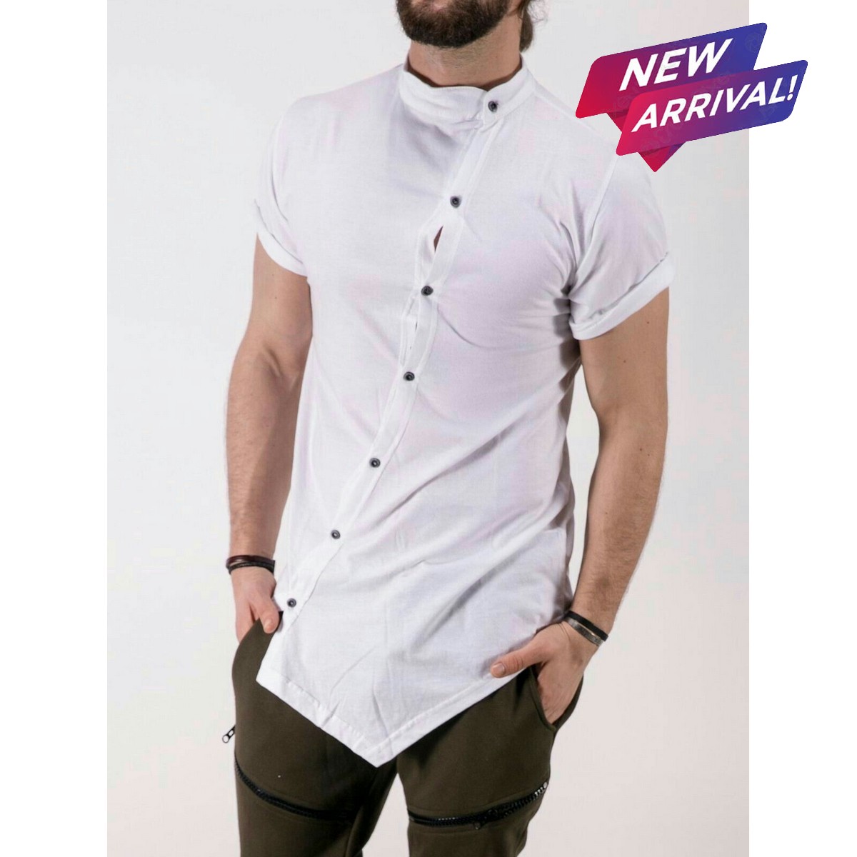 Full Round Neck White Shirt For Men 