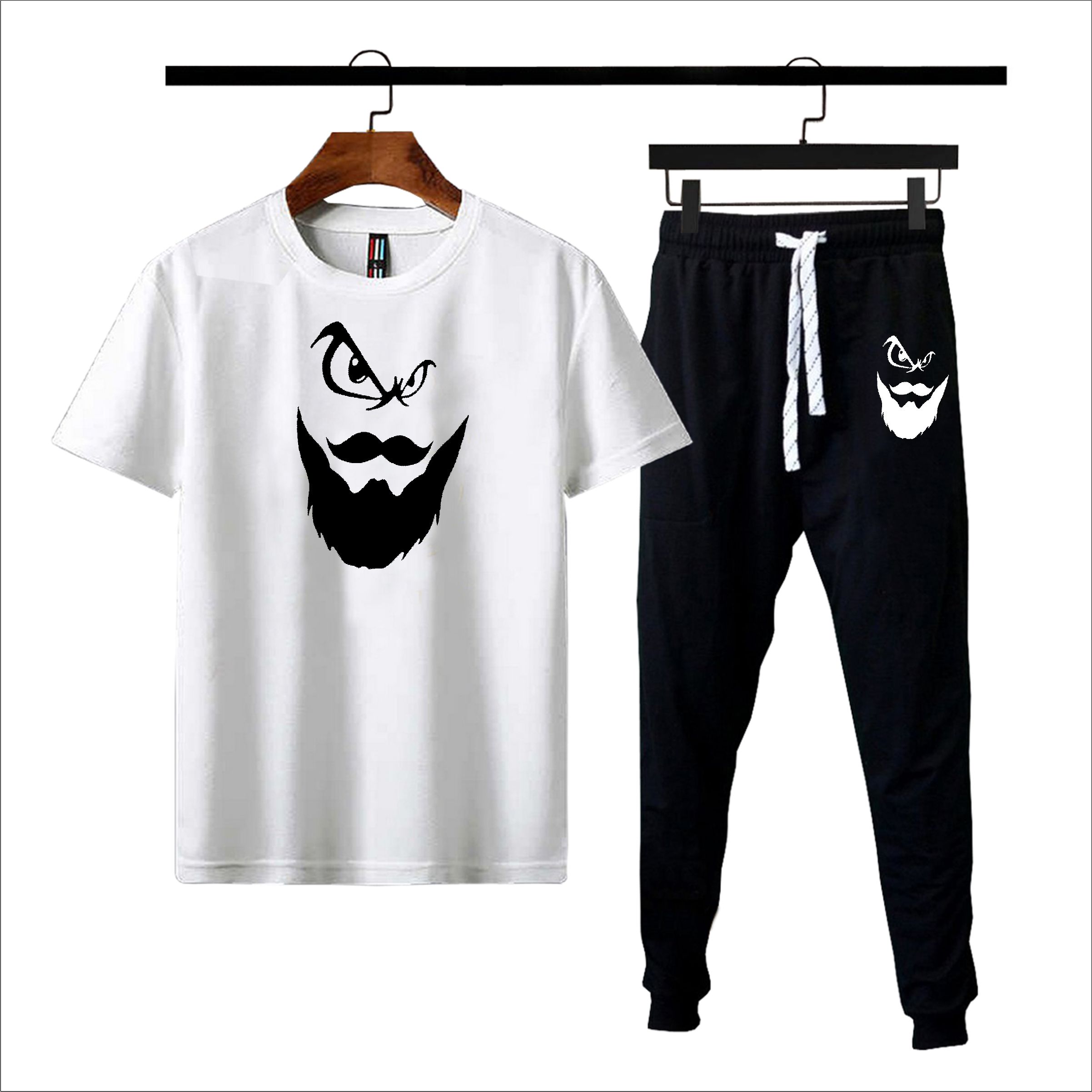Beard printed Summer Tracksuit For Men & Boys - Soft and Comfortable Fabric T Shirt & Trouser Printed Tracksuit premium quality