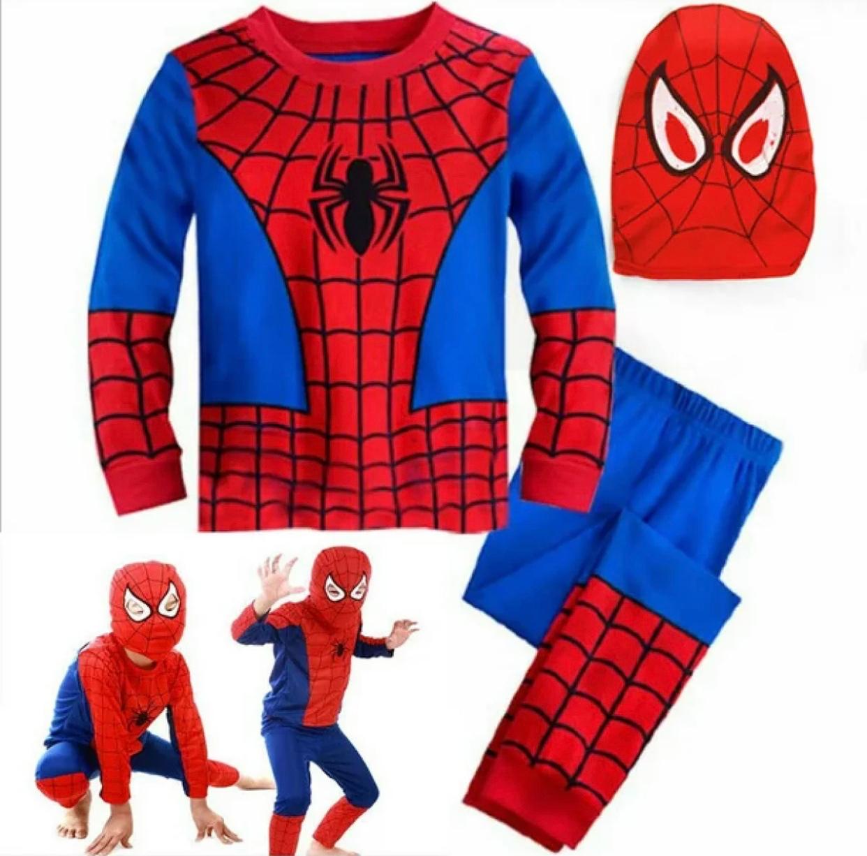 spiderman costume for 2 to 10 years kids and boys with mask