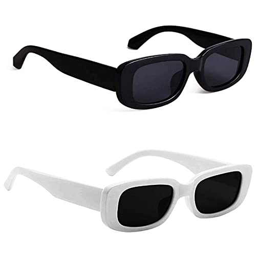 Eldorado Women Classic Rectangle Retro Square Leopard Print Sunglasses / Men Fashion Rectangular Sun Glasses