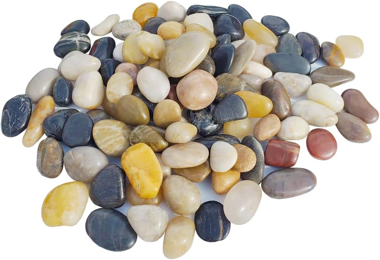 2kg Pebbles Polished Gravel Natural Polished Mixed Color Stones Small Decorative River Rock