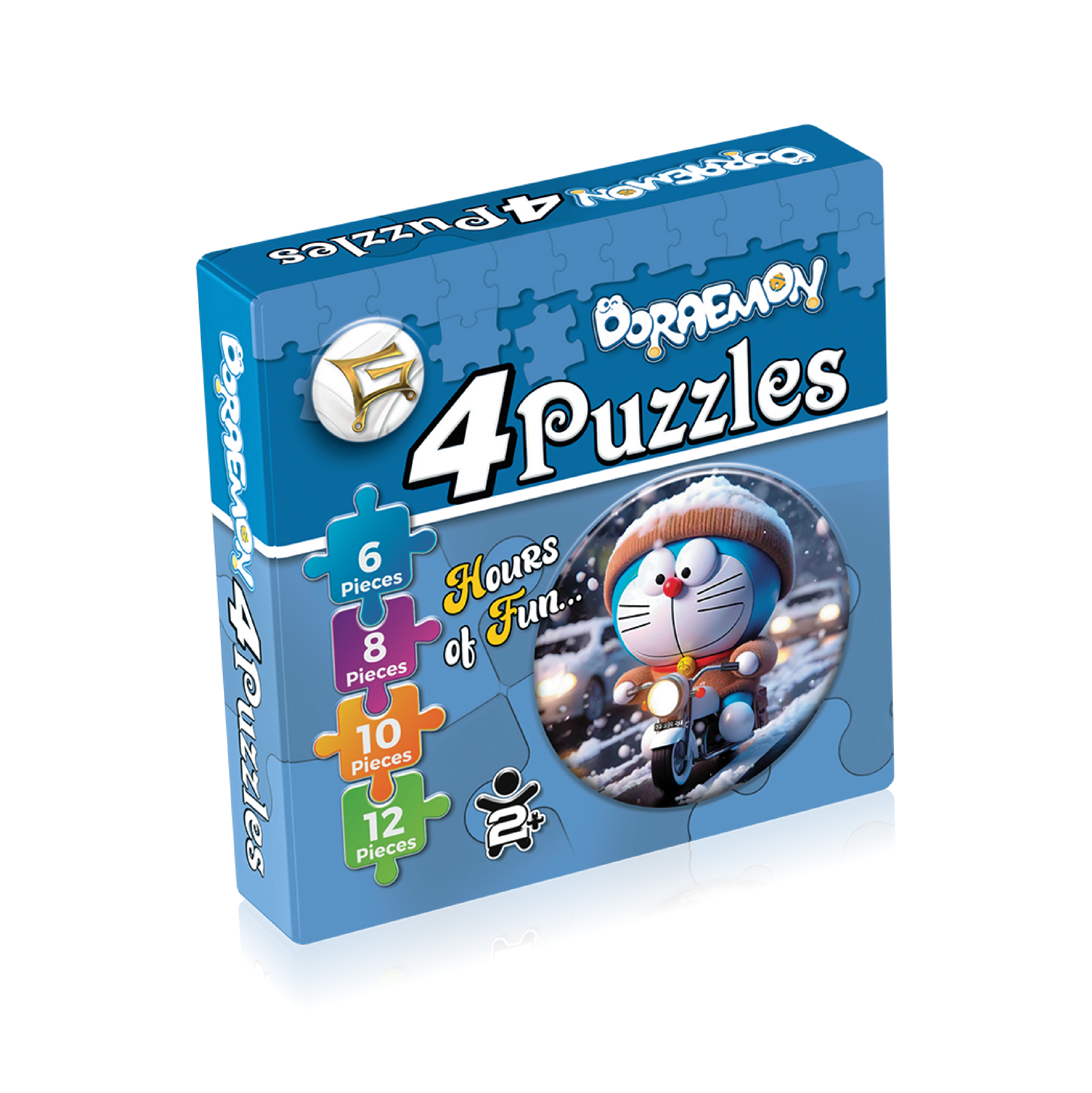 Tom and Jerry 4-in-1 Jigsaw Puzzle Box for Kids - Educational Learning Toy & Mind Game for Toddlers Age 2+ Years (6, 8, 10, 12 Pieces)