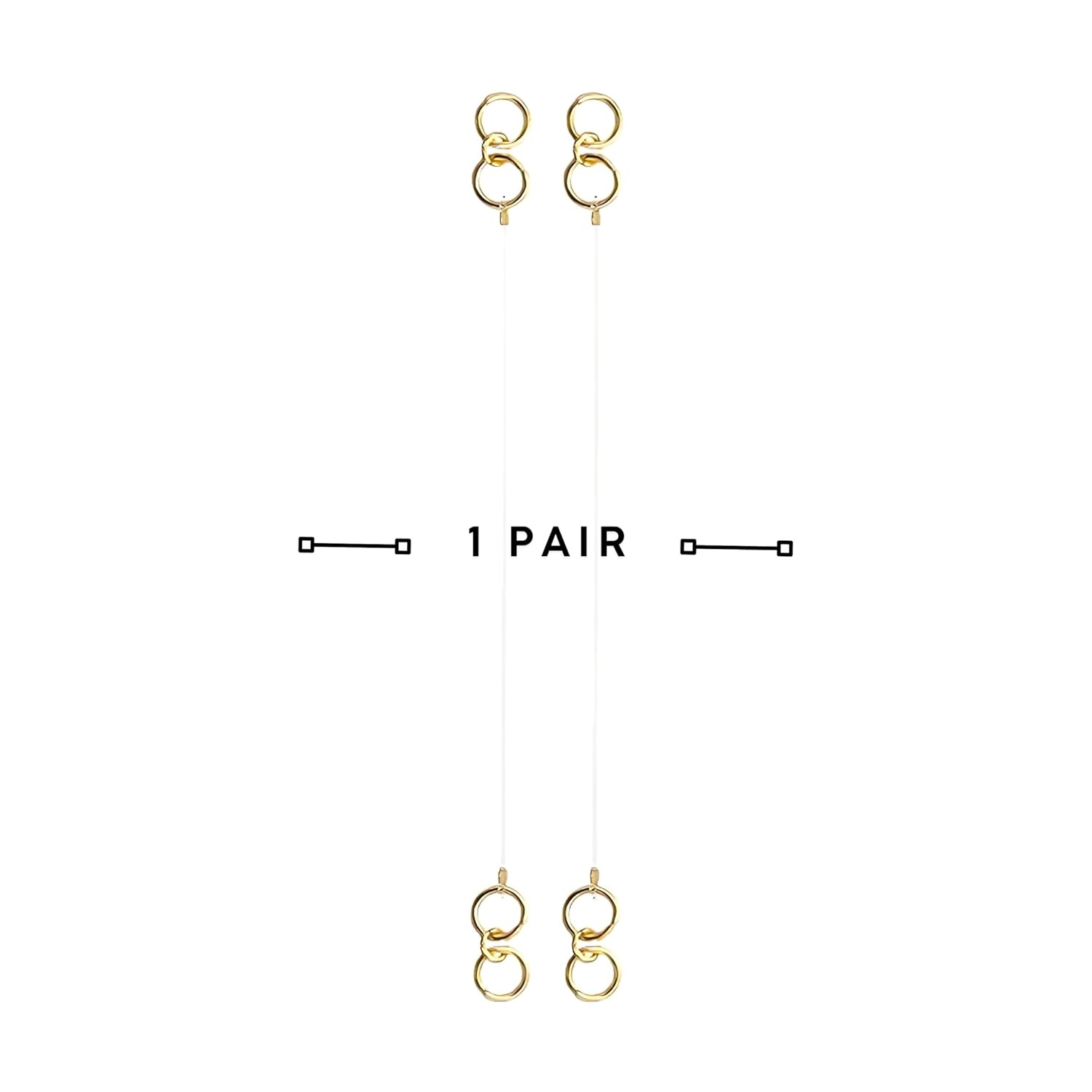 ear chains, Golden Transparent, Stretchable Ear Chain for Heavy Earrings – Ear Support for Women & Girls