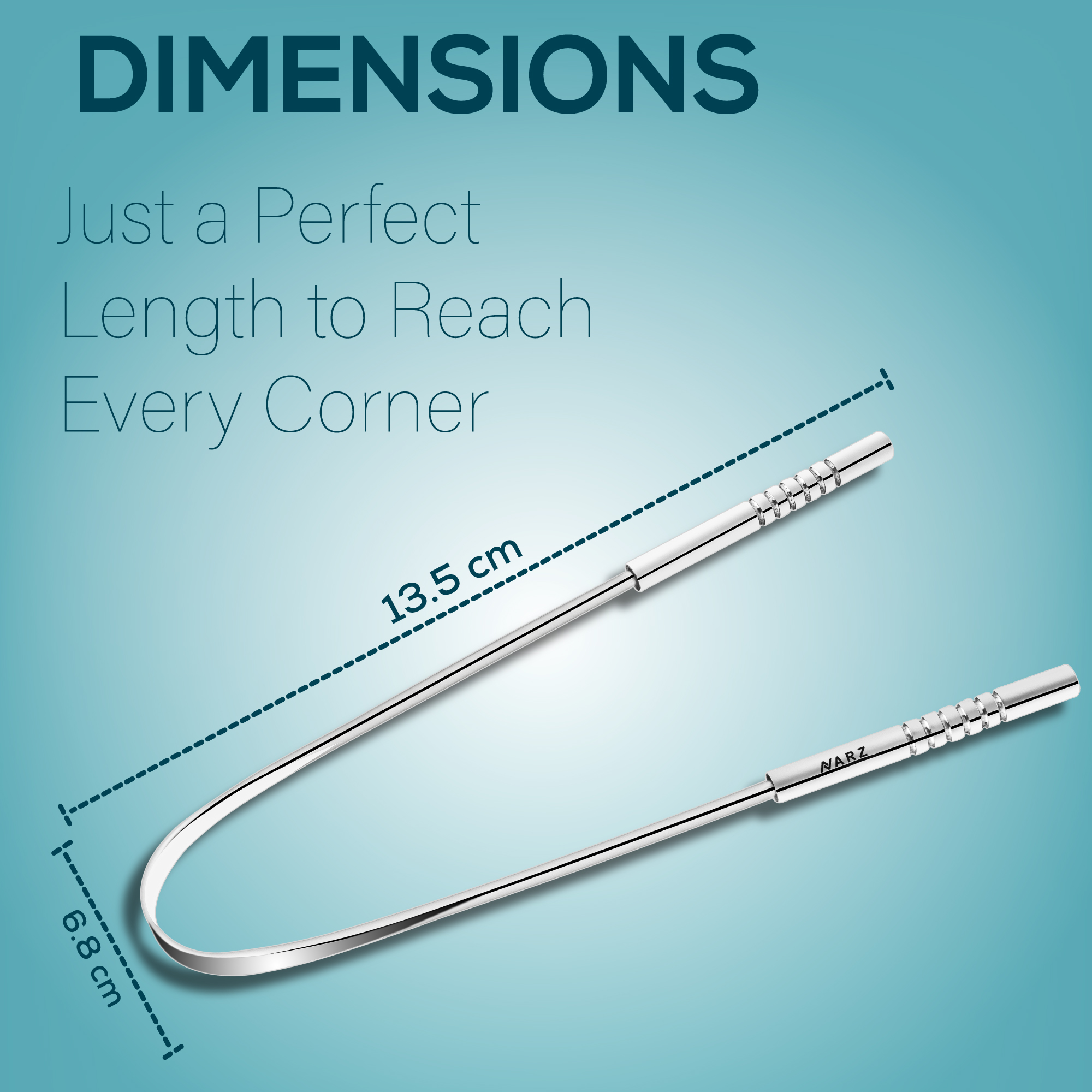 NARZ Tongue Cleaner For Fresh Breath & Oral Hygiene Tongue Scraper Premium Stainless Steel Tongue Brush For Men & Women