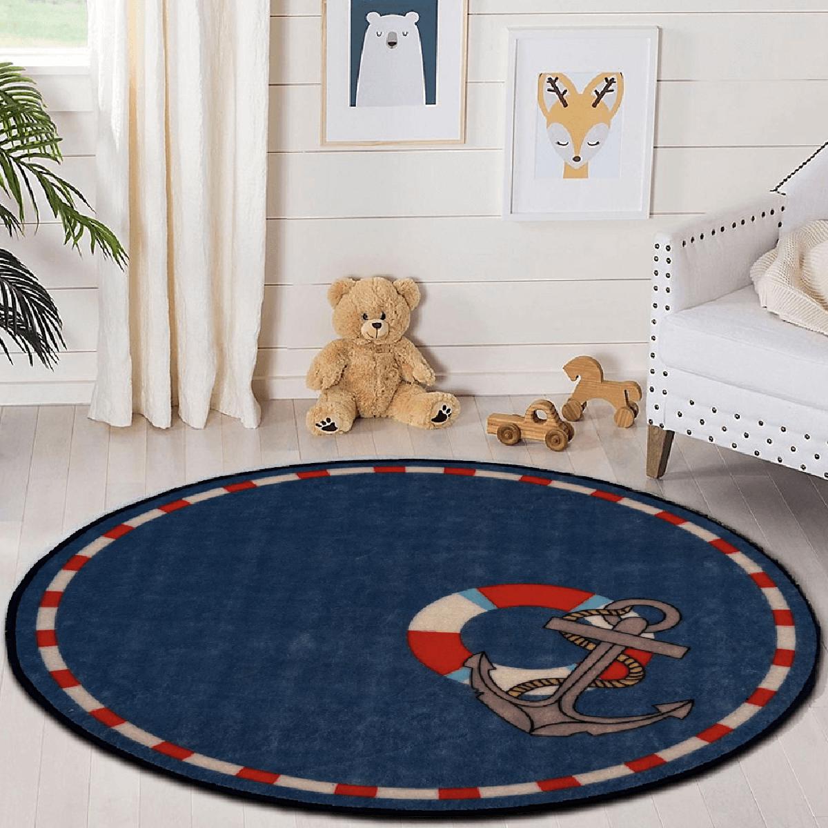 Sajalo Anchor Rug 90x90 cm - Educational Pattern, Nylon