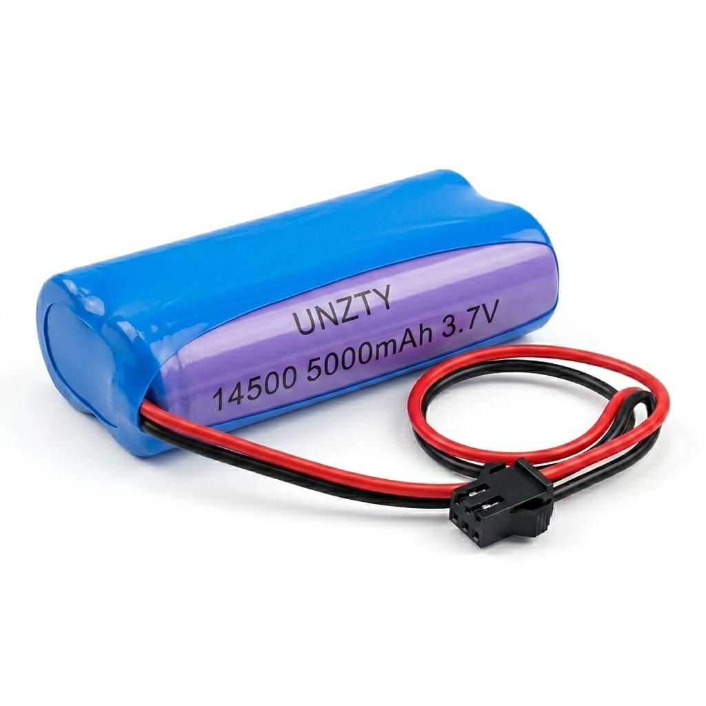 UNZTY 3.7V/7.4V 5000mAh 14500 Li-ion Rechargeable Battery Pack with SM 2P Plug for RC Toys, RC Cars, Helicopters, Gadgets & DIY Projects