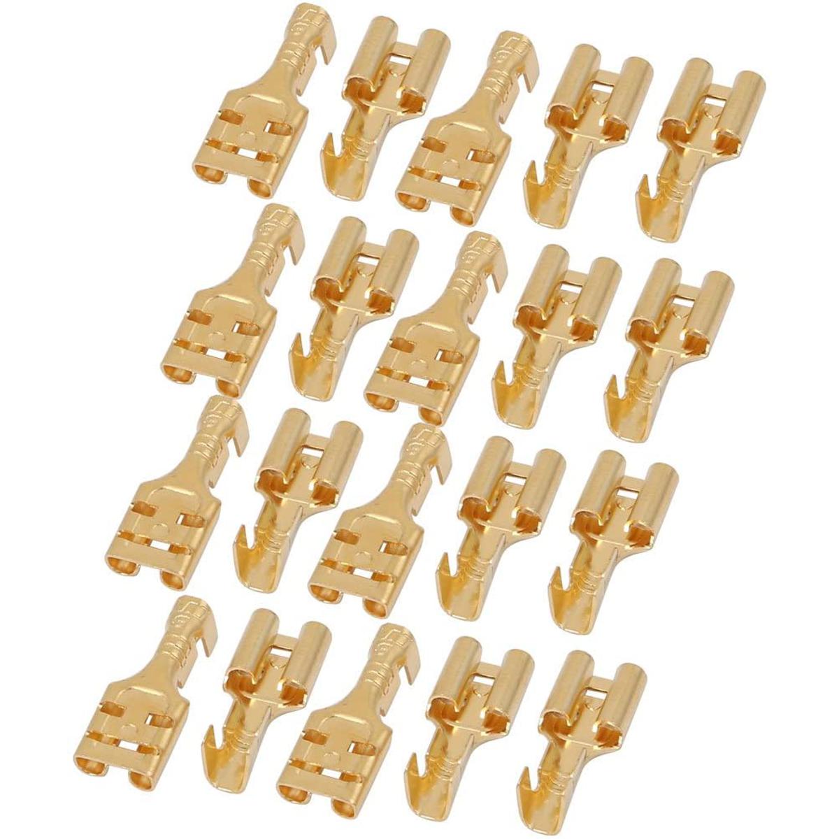 20 , 50 , 100 , 200 pcs 6 mm Electrical (Lex pin) Wire Cable Thimble Lugs Crimp Terminal Female Spade Thimble for Automobiles, Bike, Speaker, RO Water Purifier, Appliances, AC Wire Connector