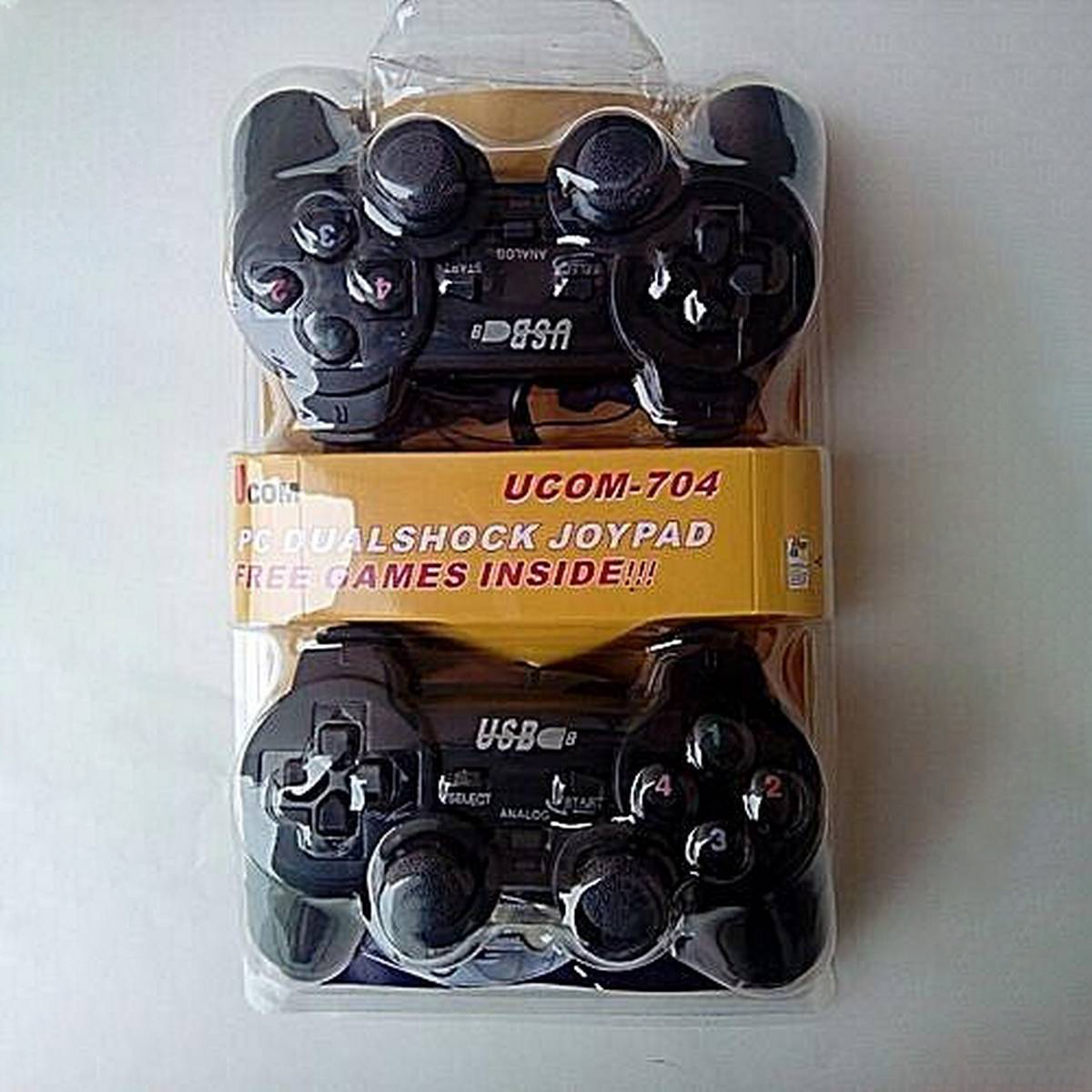 Pack Of 2 Joypad Ucom Gamepad Joystick Joy Pad For Pc Games Windows 7.8.10 .Xp