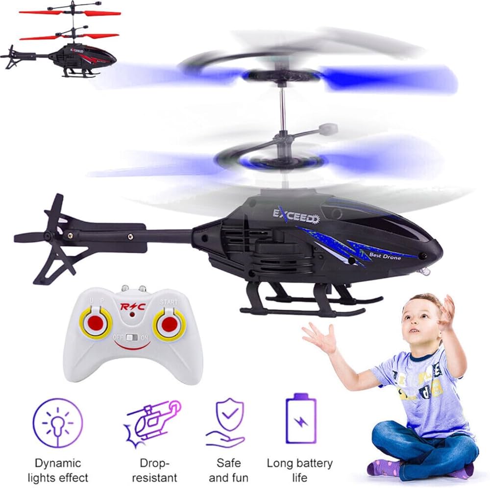 Remote Control Helicopter with LED & Sensor Control – Best RC Airplane Toy for Kids & Adults | Durable & Fun Gift