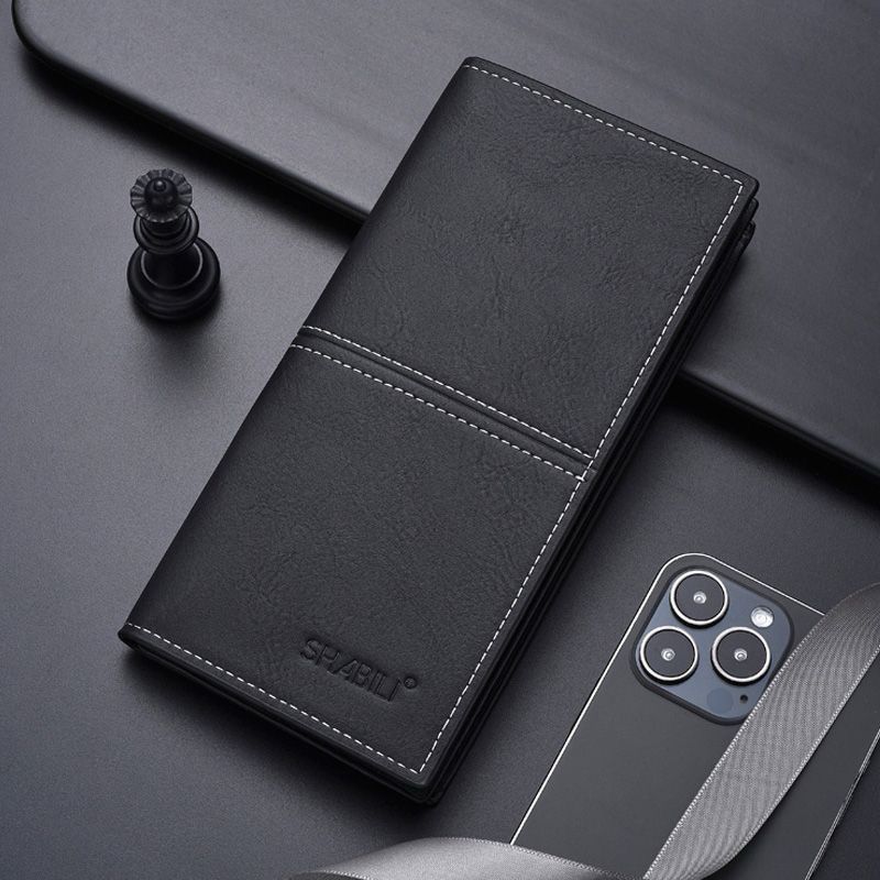 New Fashion PU Leather Long Wallet For Men Card Holder Slim Money Mobile Wallet