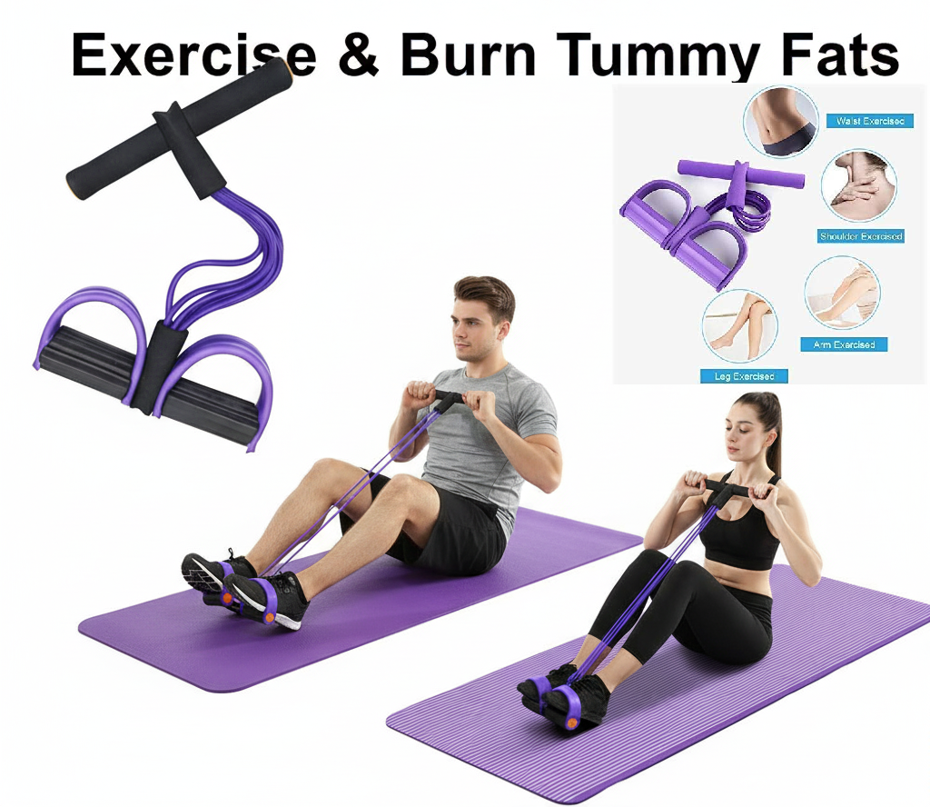 High Quality Tummy Trimmer | Pull Reducer Resistance Bands | Belly Fat Burner | Home Gym Body Exerciser | Double Pull Rope | Pedal Exerciser | Weight Loss Fitness Tool
