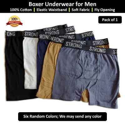 Pack of 1 Cotton Underwear for Men in Random Colors Best for