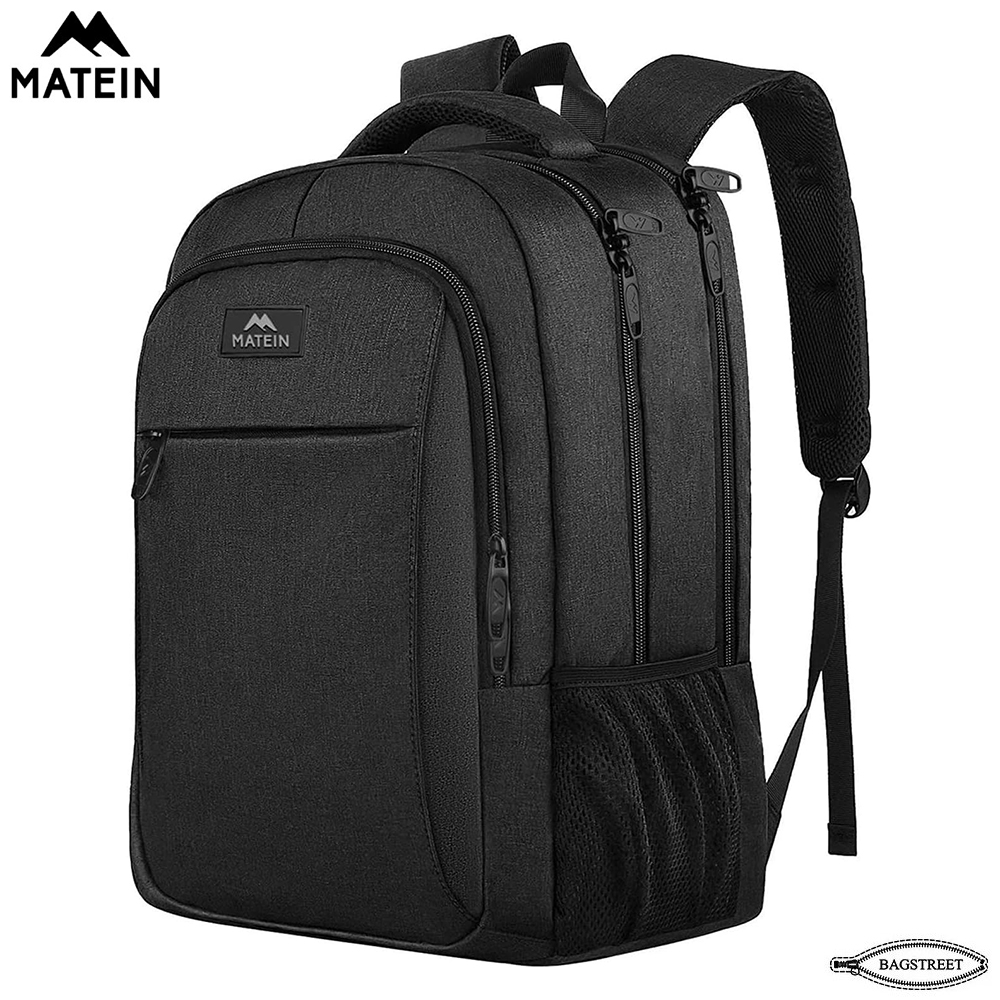 MATEIN 15.6" Travel Laptop Backpack, Business Anti Theft Slim Sturdy Laptops Backpack Personal Item Bag, Water Resistant College School Computer Bag Gift for Men & Women Fits 15.6 Inch Notebook, Grey