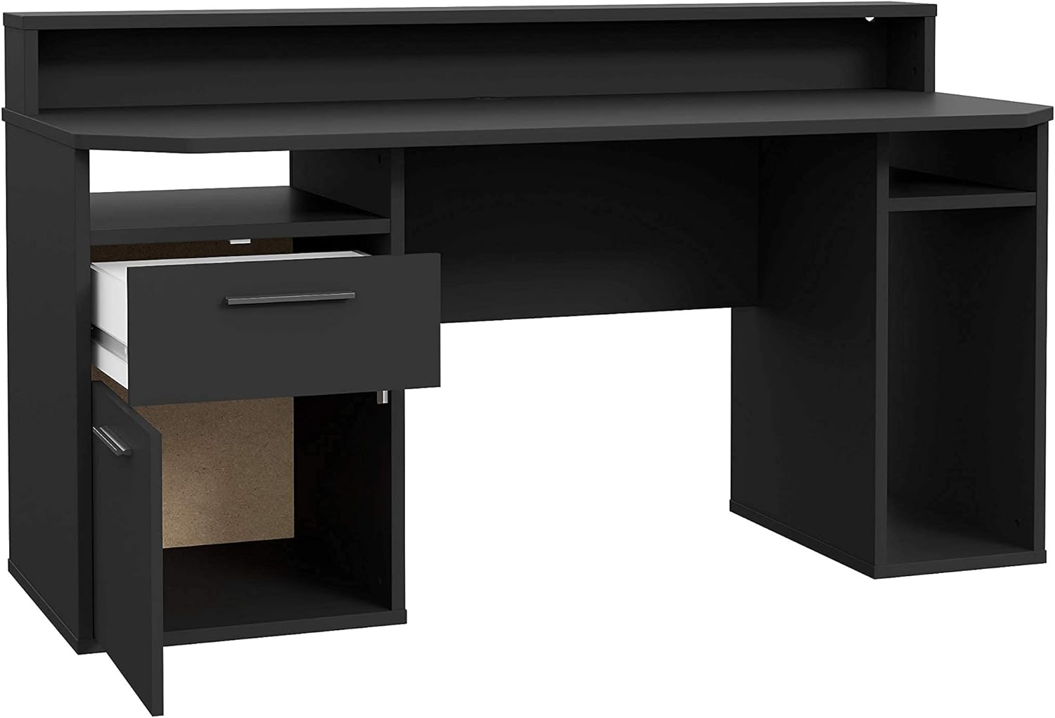 Gaming Desk With LED Lights 48 inch x 24 inch x 30 inch Computer Desk Workstation For Large PC Home Office Desk Perfect Black Desk With Drawers & Storage (Customised)