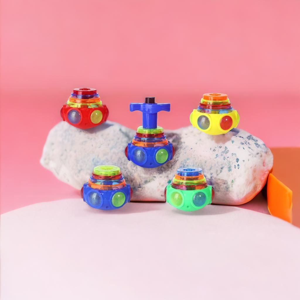 Flashing UFO Spinning Top Set with Light and Music For kids