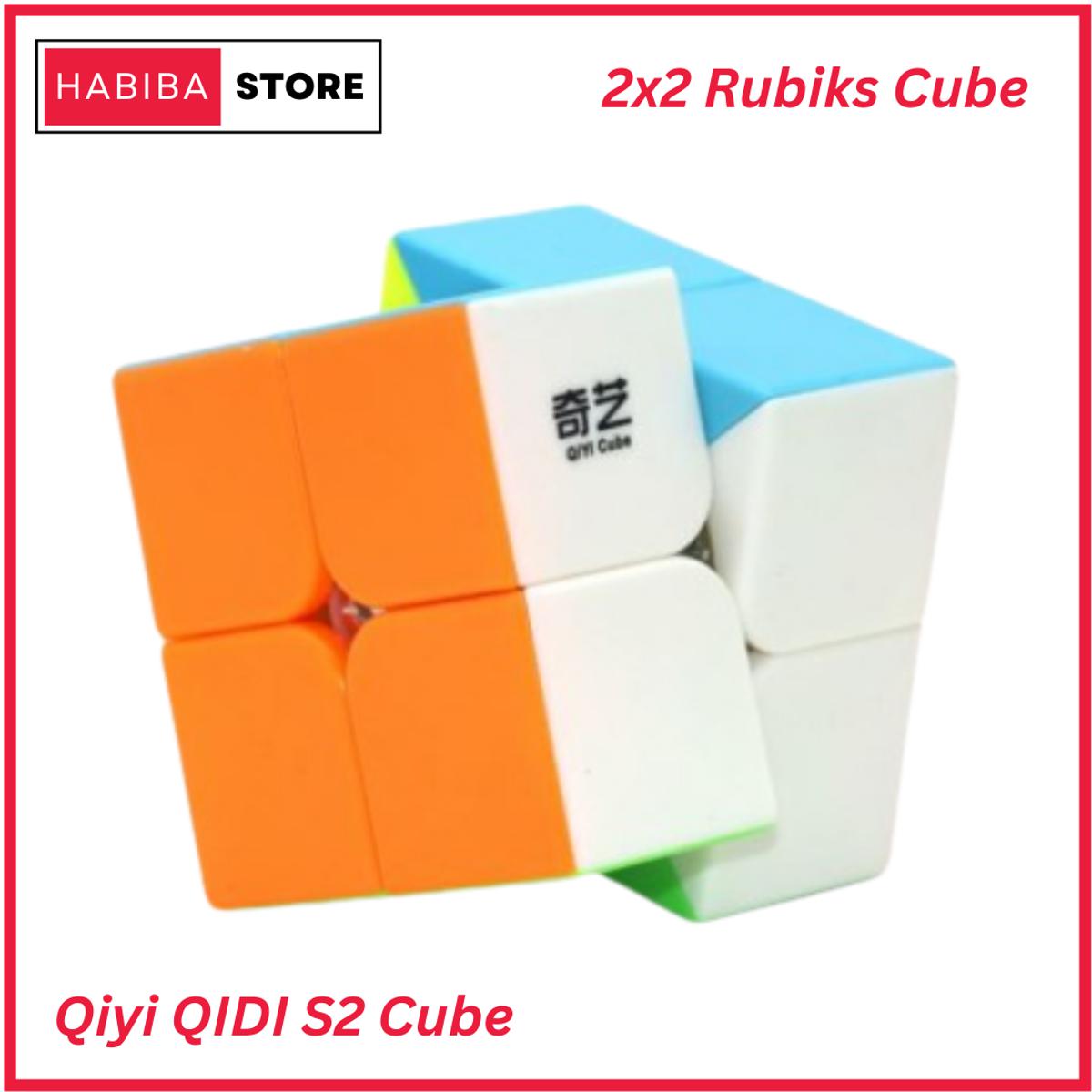 Original Rubiks Cube Qiyi QIDI 2x2 Stickerless Best Quality Fast Speedy Magic Rubik Speed Cube Educational Puzzle Toys - Habiba Store Cube