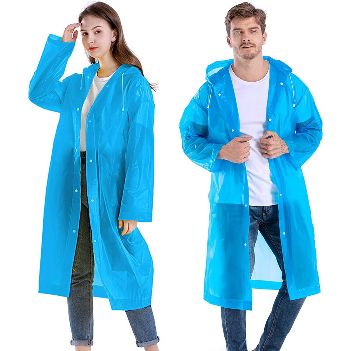 EVA Waterproof Unisex Rain Coat Hooded Full Sleeves Outdoor Men, Women, Boys & Girls Rainwear Poncho Raincoat for Camping, Hiking & Travelling