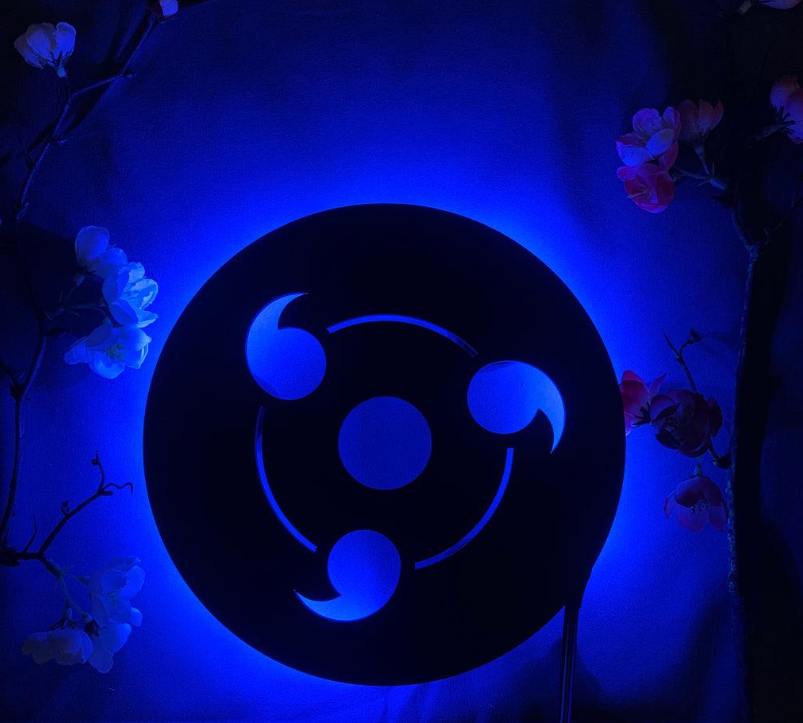Naruto Sharingan 3D LED Wall GAMING Lamp – Anime Gaming Room Decor for Naruto Fans