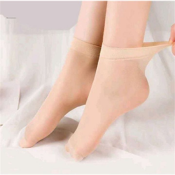 "Skin Color Sheer Ankle Socks for Women – Transparent Nylon Short Socks – Soft & Breathable Hosiery for Daily Wear"