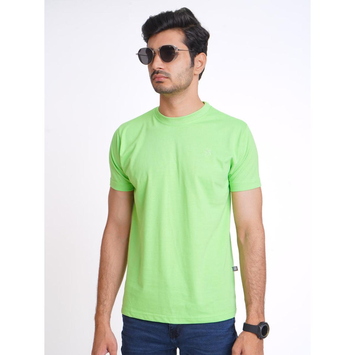 Plain light discount green t shirt