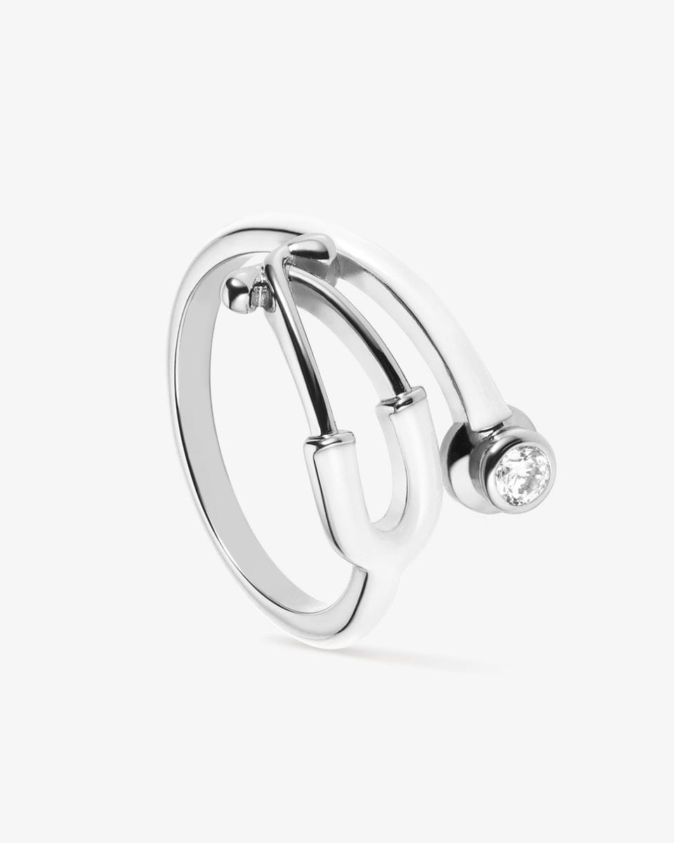 Creative & Fashionable Stethoscope Ring for Girls and Women | Personalized Medical Equipment Enamel Ring | Doctor & Nurse Charm Jewelry | Birthstone Medicine Ring | Heartbeat RN Ring for Medical Students | Graduation & Birthday Gift Jewelry