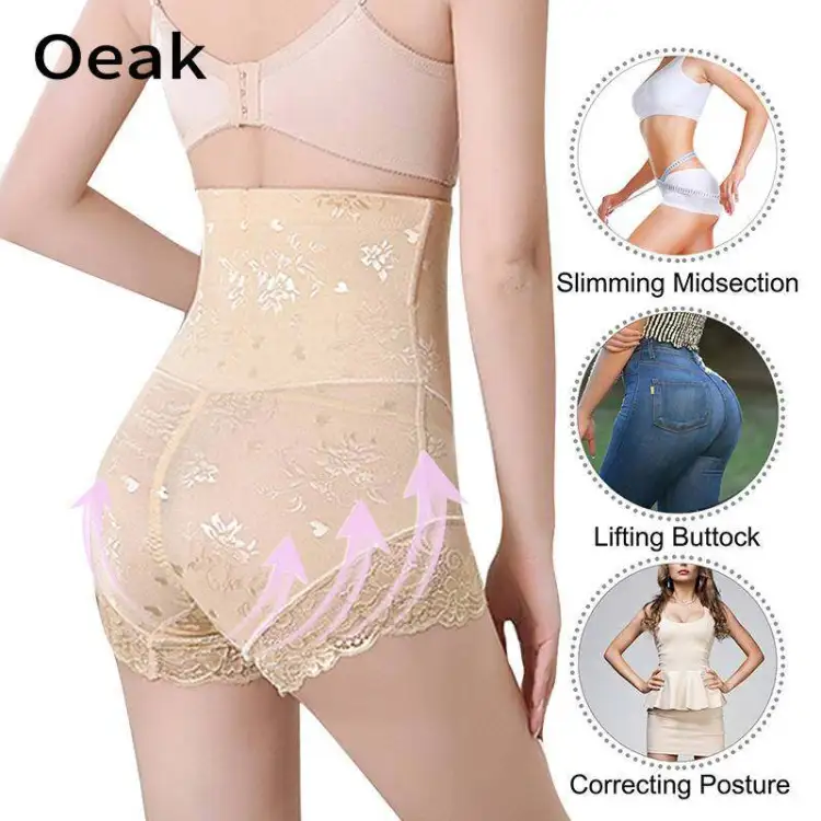 Oeak Women High Waist Trainer Slim Shaper Seamless Body Zip Shaper Panties  Tummy Belly Control Slimming Shapewear Girdle Hip Lifting Underwear