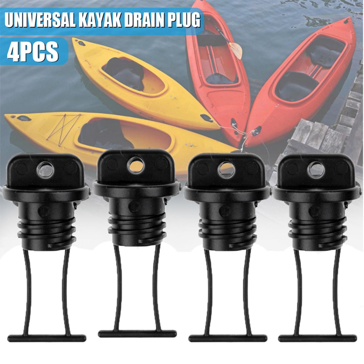 4 Pcs Universal Boat Parts Boat Marine Yacht Raft Drain Hole Bung Plug Plugs Kit Replacement Standard Size Coarse Thread Kayak Drain Plug Kayak Hull Drain Plug Thread Bung Spare for Kayak Canoe Boat