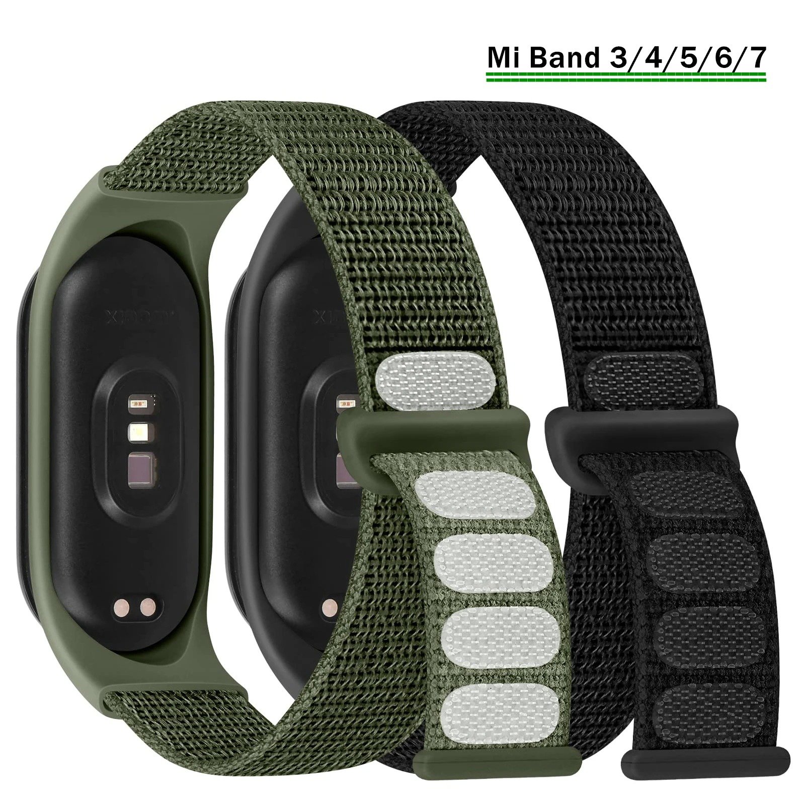 For Xiaomi Mi Band  Mi band 4 , 5 , band 6 , band 7 -Nylon Loop Strap Band  [NOT FIT TO ANY OTHER BAND or Copy Band]