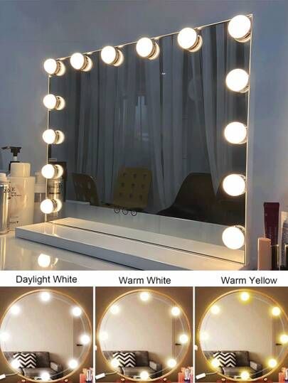 LED Vanity Mirror Lights | 3 Light Mode Led Bulbs for makeup Mirror Stand | 10 Bulbs