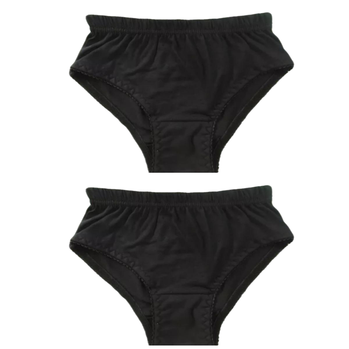 Pack of 2 Cotton Black Panties for Girls & Women, Adjustable, Soft, Daily Wear