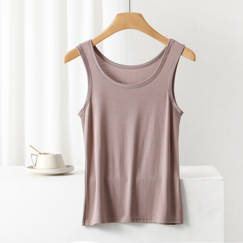 Women's Camisole with Built in Bra Modal Padded Slim Tank Top