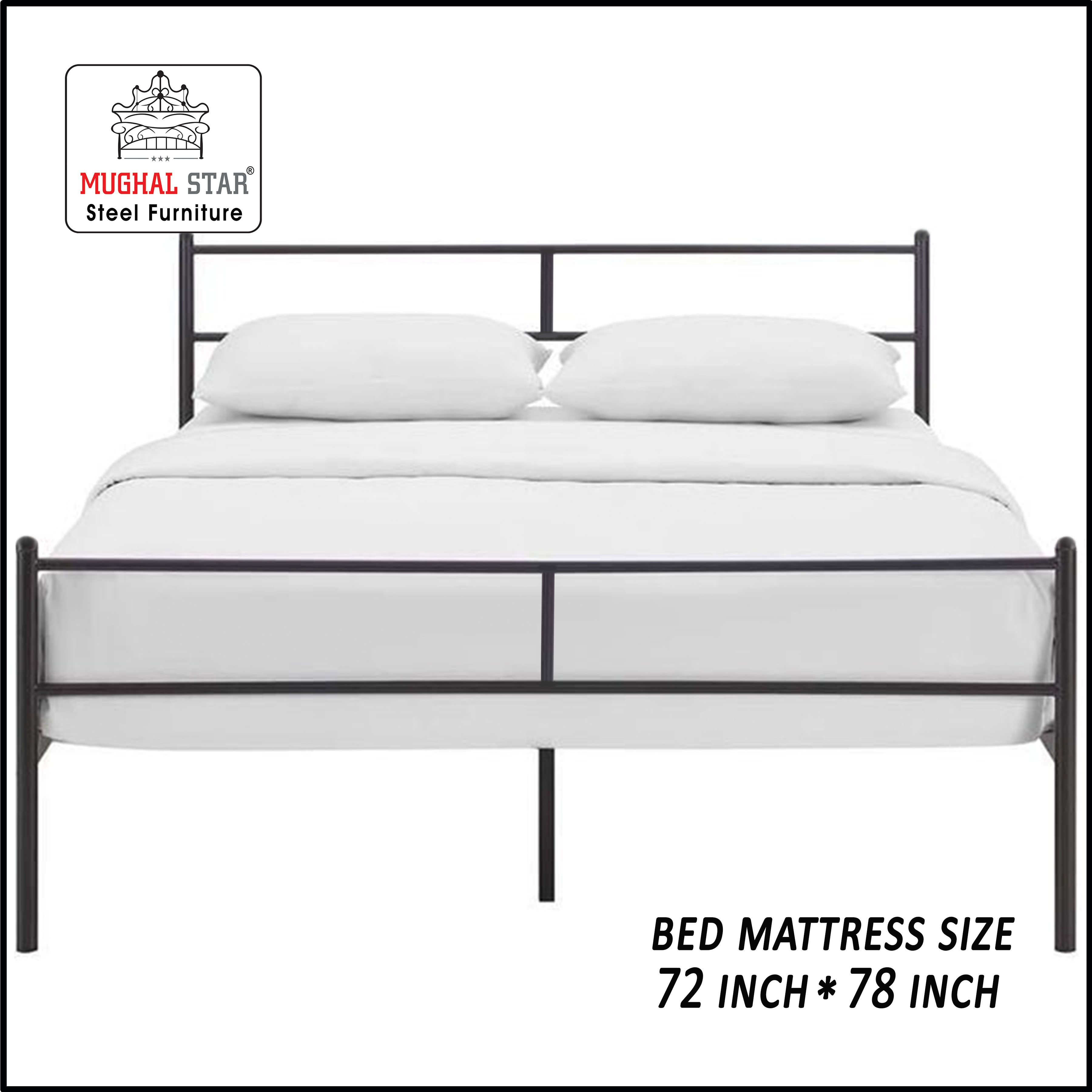 Simplify Bed Double Black / Double Bed / Iron Bed / Mughal Star Steel Furniture