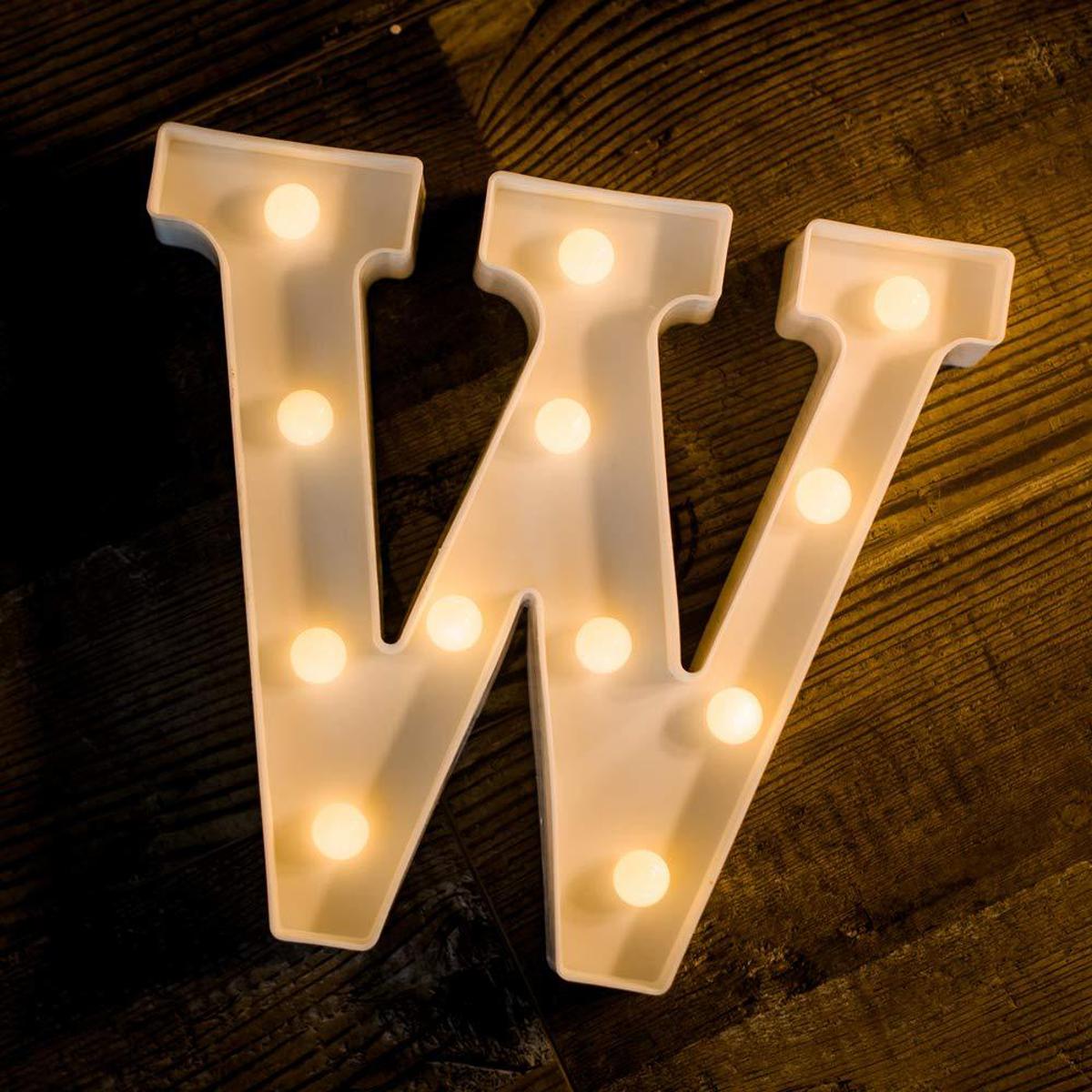 LED Alphabet letter W Lights Alphabet Light Up Marquee Letters Sign for  Night Light Wedding Birthday Party Battery Powered Christmas Lamp Home...:  Buy Online at Best Prices in Pakistan 